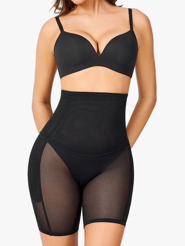 Comfortable Breathable Mesh Hi-Waist Shapewear Tummy Control Panties Butt Lifter Padded